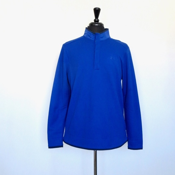 NEW! Under Armour Golf Loose Coldgear Storm Pullover Snap Button Blue SZ XL - Picture 4 of 11